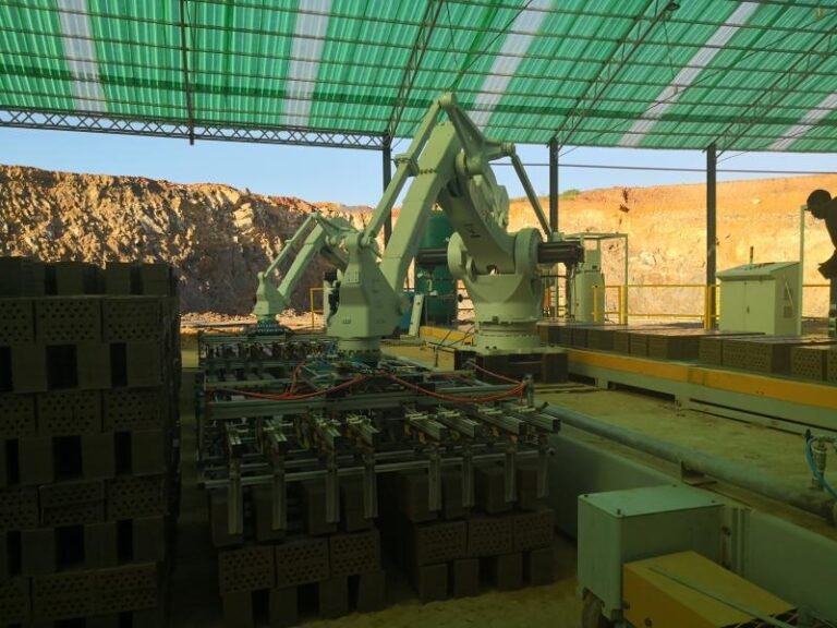 Rotary kiln brick plant photo for continuous clay brick firing process