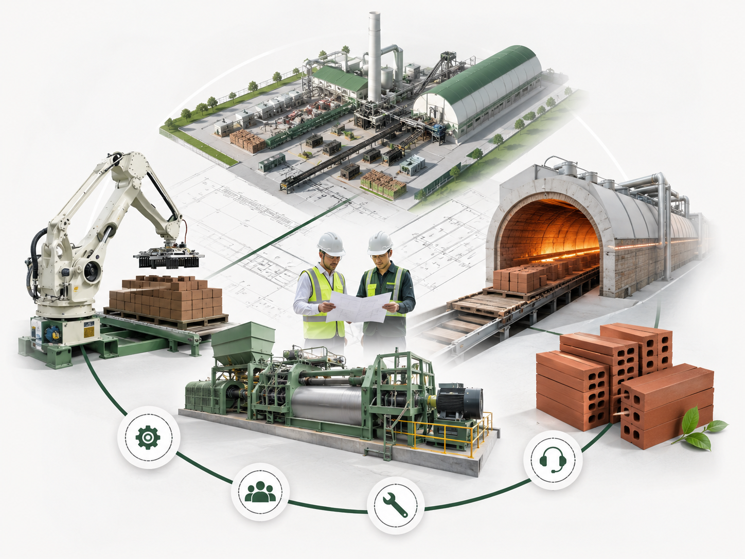 Automatic Clay Brick Plant Robotic Handling System