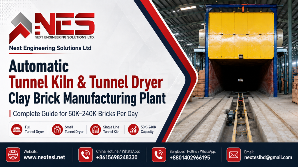 Tunnel Kiln & Tunnel Dryer Clay Brick Manufacturing Plant: Complete Guide for 50K–240K Bricks Per Day